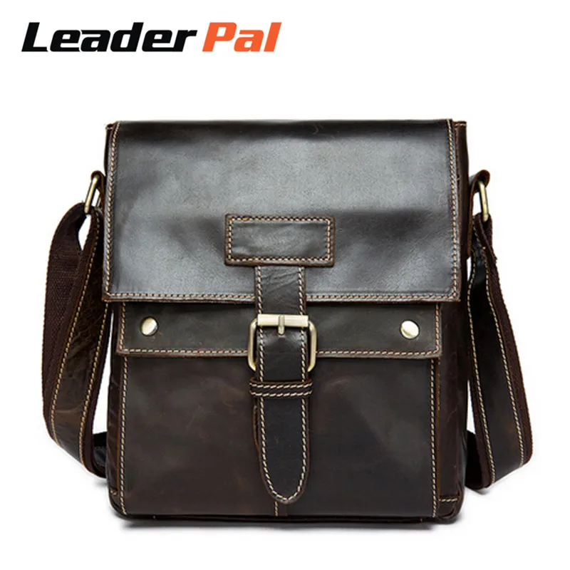 Luxury Brand Genuine Leather Men Bags Vintage Designer Male Small