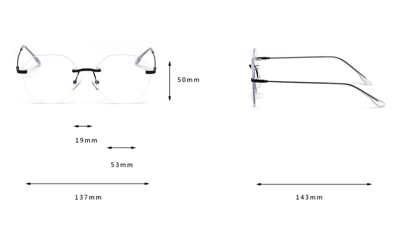 women's rimless glasses 8262 detail (1)