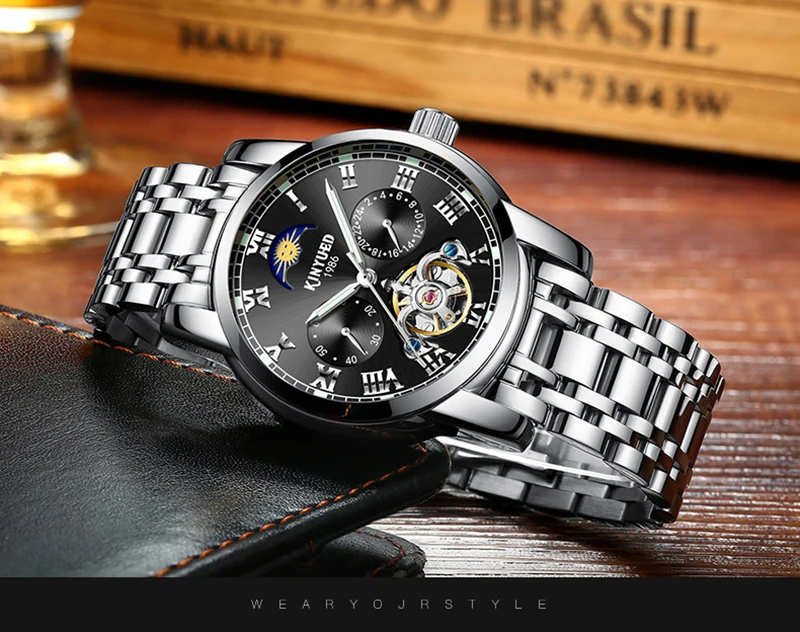 Original Top Brand Mens Business Watches Luminous Hands Skeleton Tourbillon Automatic Watch Mechanical Moon Phase Montre Homme (4)
