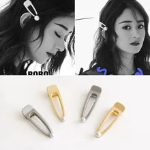 1 шт заколки для девочек темперамент простой сплав побочные клипы Однотонная одежда челка клип ювелирных изделий для взрослых жемчужная заколка Для женщин G0430