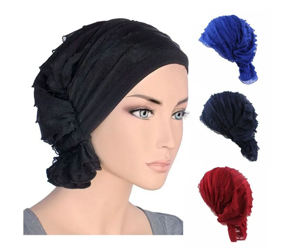 Мусульманский головной убор женский хиджаб шифон тюрбан шляпа Головной убор колпак для головы Рак химиотерапия шапочка при химиотерапии шапочка для душа аксессуары