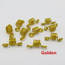 10 шт./упак. Золотые/Серебрянные хромированные длинные подвязанные лентой, с объемной волной, дредлоки, для увеличения объема, бусины манжеты зажимы оплетки спирали для волос Подвески Аксессуары для удлинения