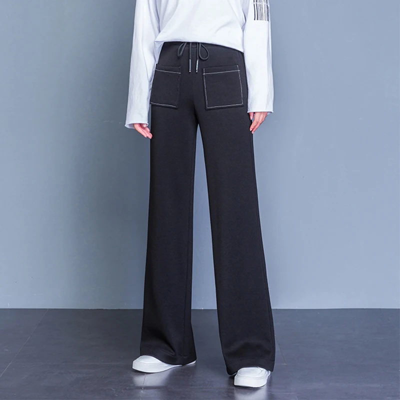 2019 New Women Casual Wide Leg Loose Pants Autumn Spring