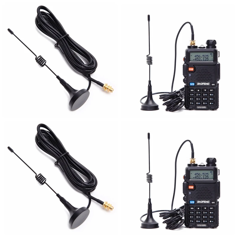 4 шт портативная рация антенна УВЧ 400 470 MHZ SMA F мини присоска для Baofeng UV 5R 888 s 82