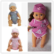 Doll clothes cute blue jumpsuits hat wear fit 43cm Baby Born zapf Children best Birthday Gift