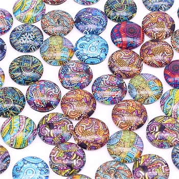 

Sweet Bell 50PCs MIX Dome Round Photo Glass Cabochon 12mmDIY Handmade Earring Jewelry Necklace Accessories Dome Cabochons 9D1496