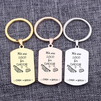 

Custom Keyring Daddy Gift Hot Sale Customized Son Daughter Name Father`s Day Keychain Dog Tag Engraved Gifts Pendant Car Key Tag