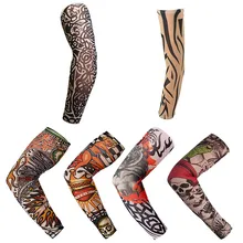 Новые крутые татуировки рукава унисекс барсер эластичная крышка УФ Защита от солнца для рук Баскетбол Гольф Велосипедное снаряжение#277519