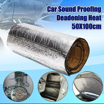 

Damping Mat Foam Waterproof Insulation Silver Flexible Practical fire resistant 100*50*2cm Car Vehicle Soundproof Mat Useful