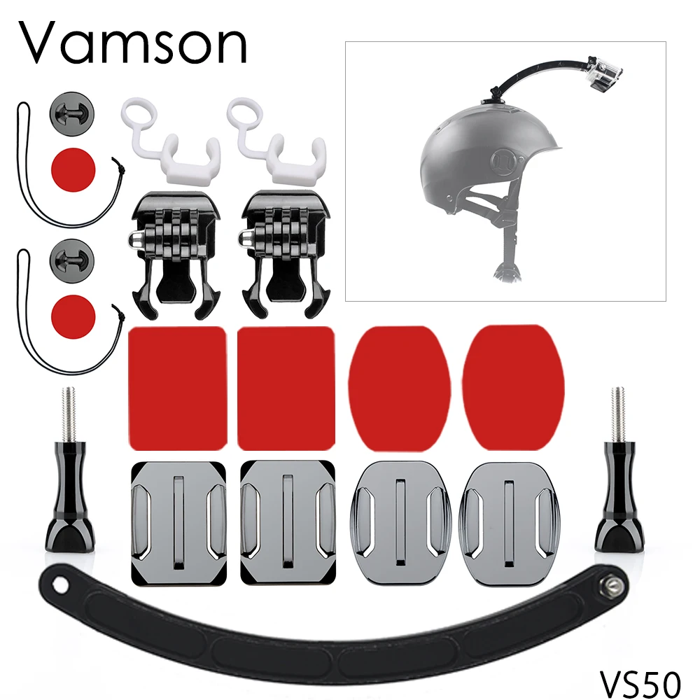 Vamson for GoPro Accessories Helmet Extension Arm Mount For Go pro Hero 4 3+for SJ4000 Xiaomi yi Action Camera VS50 | Электроника