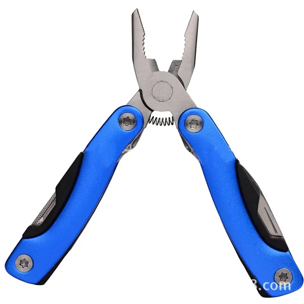 LumiParty Portable Folding Multitool Fishing Line tool Scissors with Sheath Knife Pliers Saw