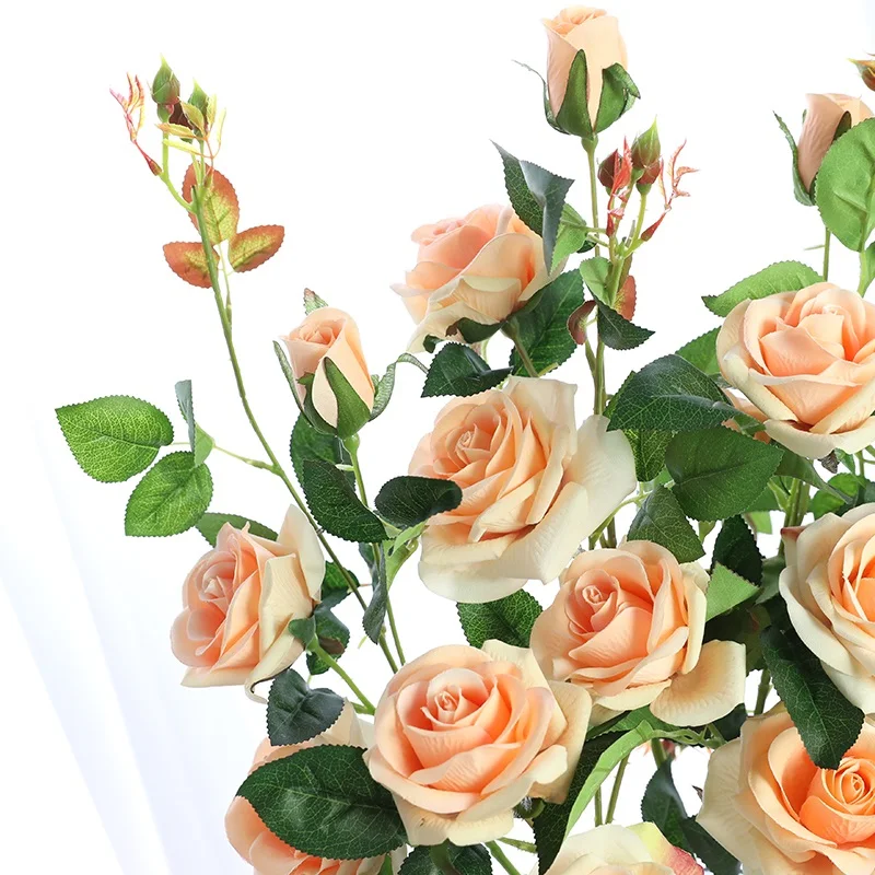 1 шт. большой 3 головы искусственные фланелевые розы цветы для украшения свадьбы домашний декор Mariage невесты держащей цветы