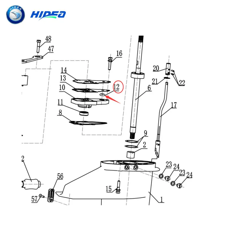 Hidea Motors рычаг переключения передач уплотнительное кольцо 5,8*4,3 мм уплотнительное кольцо 2 Ход 9.8HP 15HP для лодочного двигателя подвесной