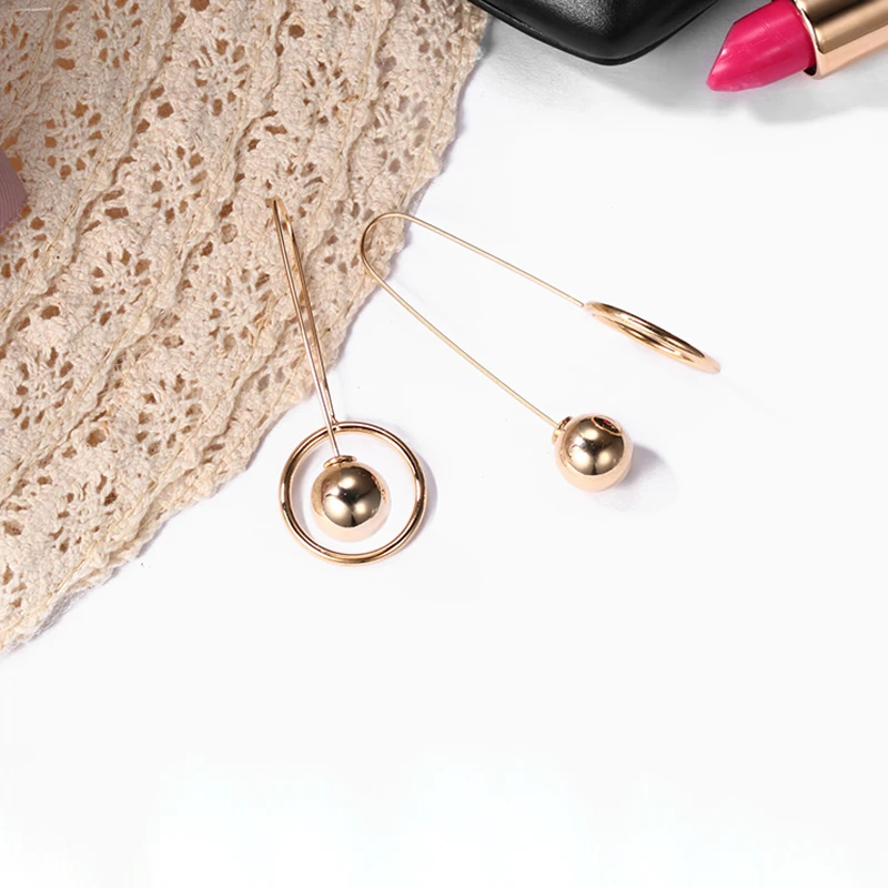 Новые модные женские Геометрические золотые висячие серьги в виде шариков винтажные длинные металлические круглые массивные вечерние серьги высокого качества Bijoux