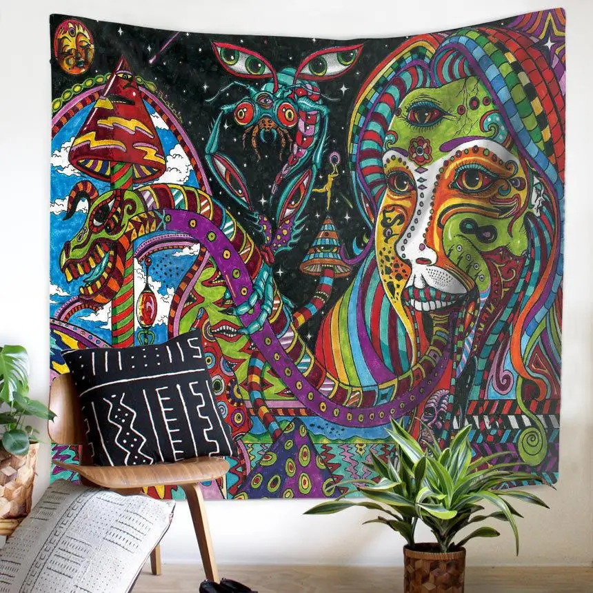 

JaneYU Drop Shipping Originally Designed 2019 Euro-american Psychedelic Series Tapestry Beach Towel