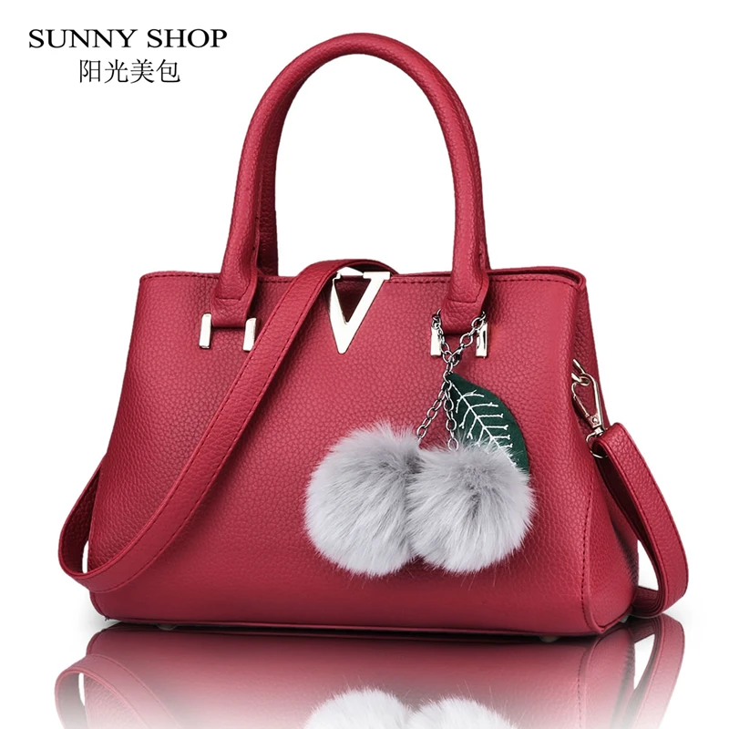 

SUNNY SHOP 2017 American Fashion women-messenger-bags High Quality PU Leather Shoulder Bags handbags women bags designer