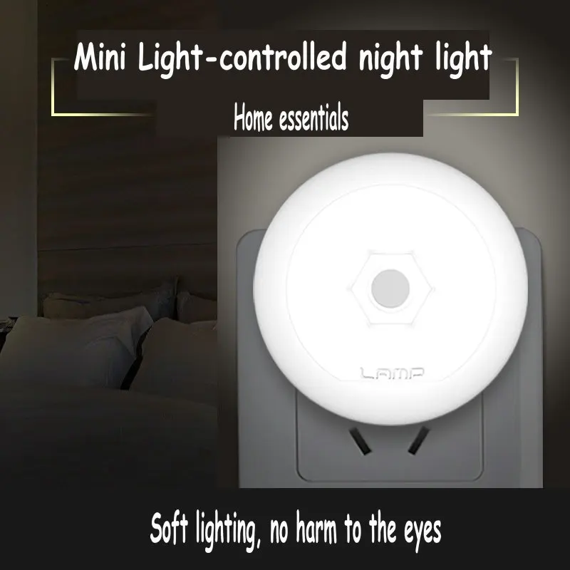 1PC LED Plug in Light Sensor Control Home Emergency Baby Nursery