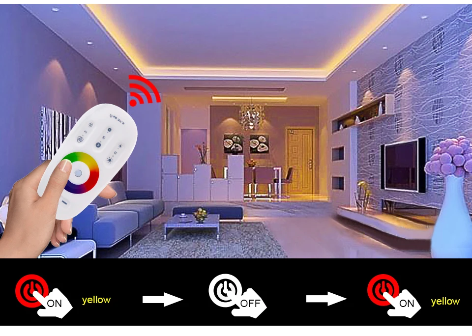 DC 12V-24V 2.4G RF Remote LED Controller RGB Controller Wireless Touch Screen RGBW Controller for Mi light RGB Tape RGBW Strip (11)