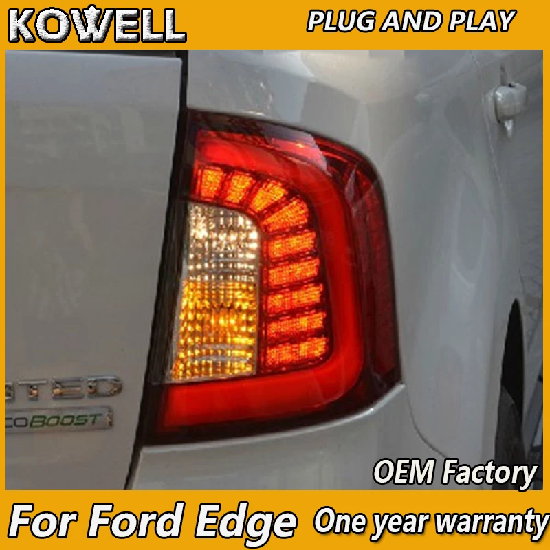 Cheap KOWELL Car Styling 2 pieces for Ford Edge 2012 2013 2014 Tail Lights LED Tail Light Rear Lamp LED DRL+Brake+Park+Signal lamp