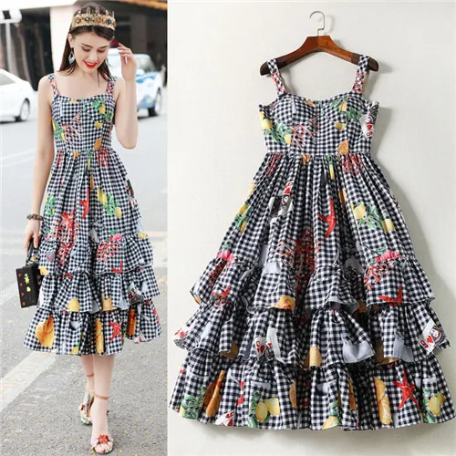 american princess brand dresses summer new arrival fashioin poker fruit