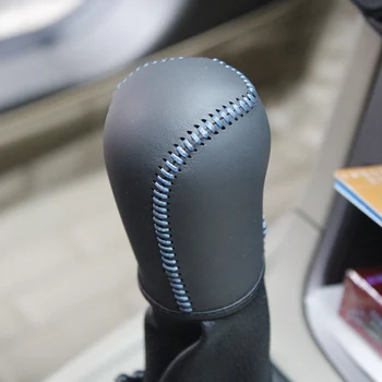 

Nappa Leather shift knob cover For Ford Fiesta Ecosport MT car cover on the gear shift knob Natural leather gearbox knob cover