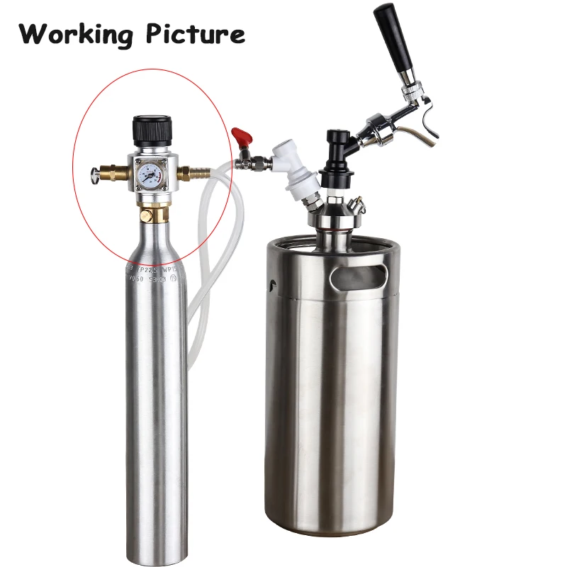 Сода воды Co2 зарядное устройство комплект, 0-90PSI мини CO2 газовый регулятор с выпускным клапаном, непосредственно соединяется с T21* 4 Сода водяной цилиндр