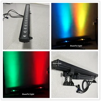 

4UNITES Ip65 Outdoor Bar led rgbwa dmx led building lights 18x15w led wall washer rgbwa 5in1