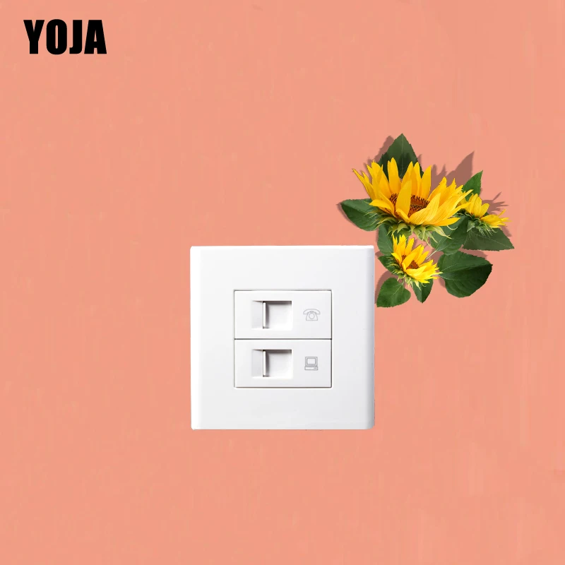 

YOJA Beautiful Design Vivid Sunflower PVC Cartoon Switch Sticker Room Decor Wall Decal 15SS0243