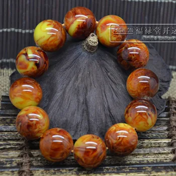 

new limited promotional old Beeswax Amber Bracelet hand drum type 20MM on atmospheric male and female Beads Bracelet