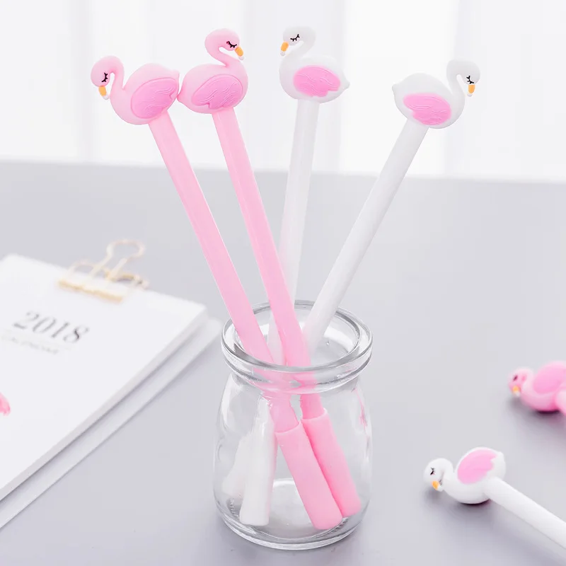 1 шт. Kawaii красивый Фламинго Лебеди гелевая ручка для офиса школьные канцелярские
