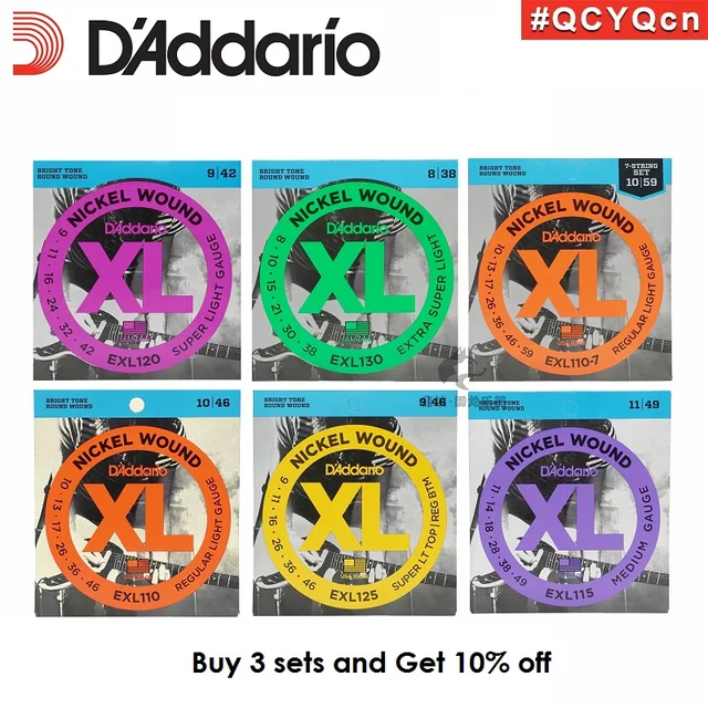 D'Addario XL Nickel Round Wound Electric Guitar Strings