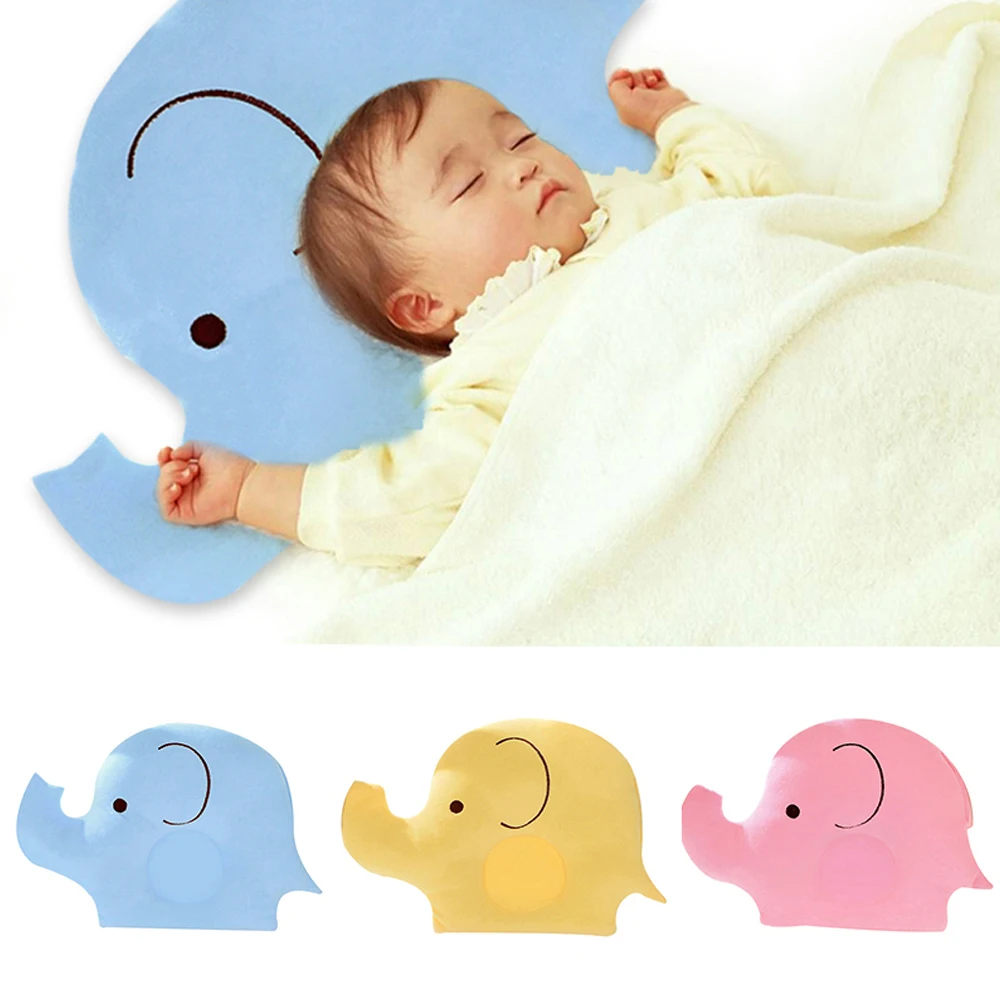 

Baby Shaping Pillow Soft Cotton Lovely Cartoon Sleep Head Positioner Anti-Rollover Elephant Head Protection Newborn Gift Support