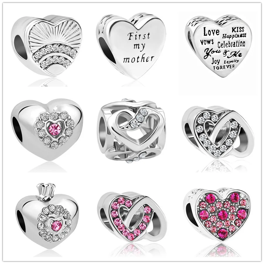 Metal Beads Fan Of Love First My Mother Charm Heart Fits Original Metal Beads Fan Of Love First My Mother