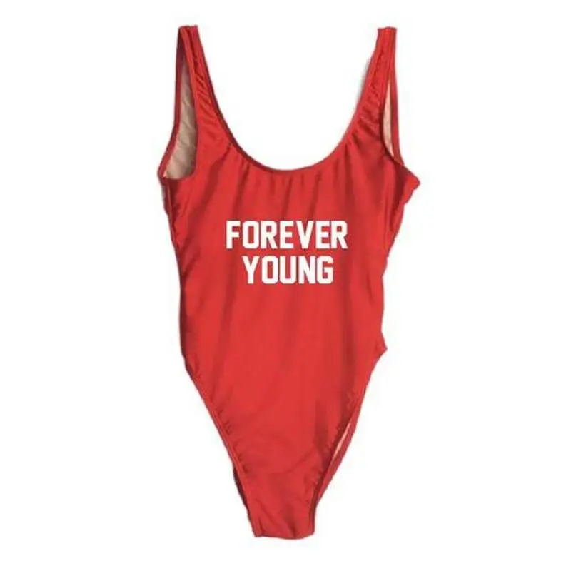 Женский купальник с открытой спиной Forever young черный пляжный монокини розовый