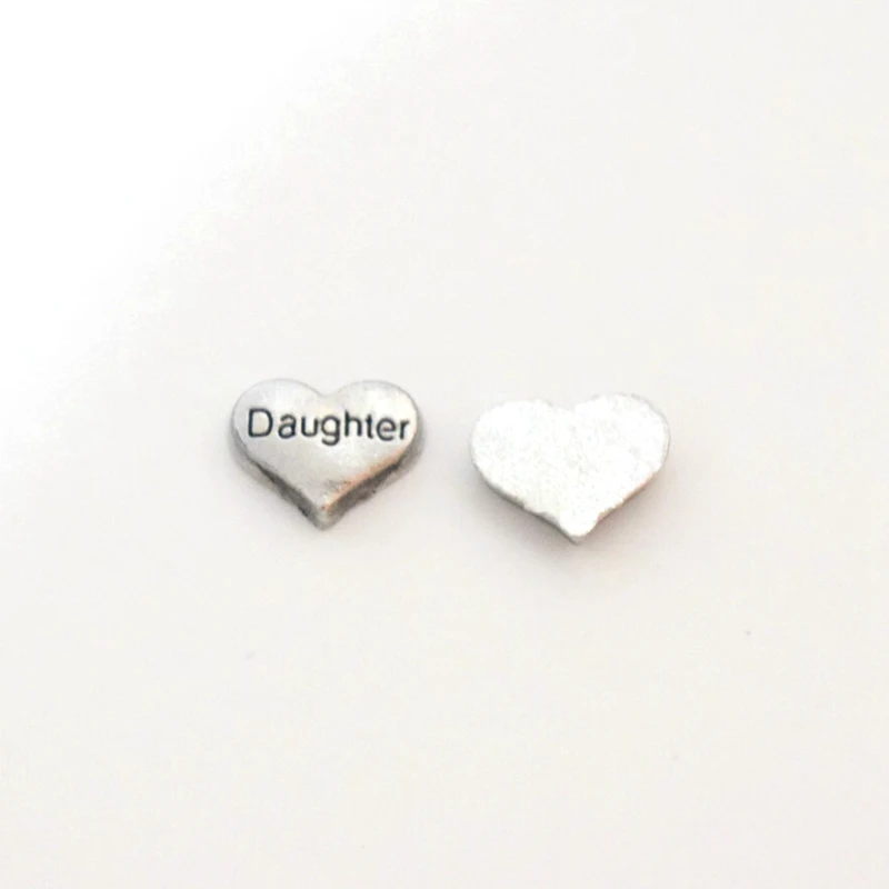 Family Member Daughter Floating Charms For Living Memory Glass Floating Locket Pendants Necklace DIY Accessories 10pcs/lot