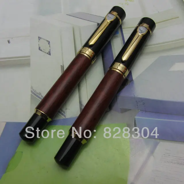 2Pcs Wholesale Jin Hao heavy red wood pattern texture medium nib roller pen +Fountain Pen Free Shipping | Канцтовары для офиса и
