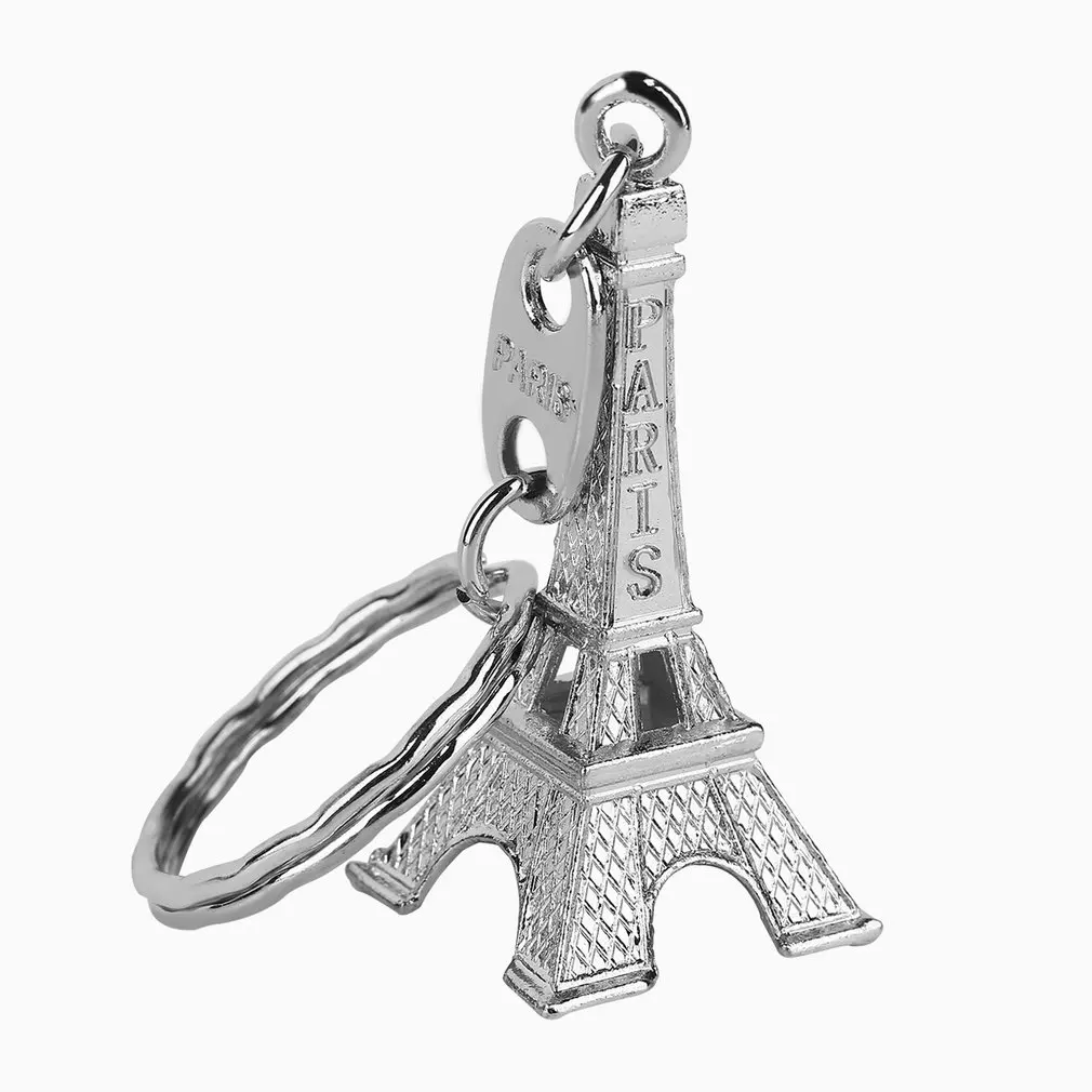 

Beautiful Unisex Retro Mini Paris Eiffel Tower Model Keychain Keyring Copper Metal Split with Key Ring Color Random