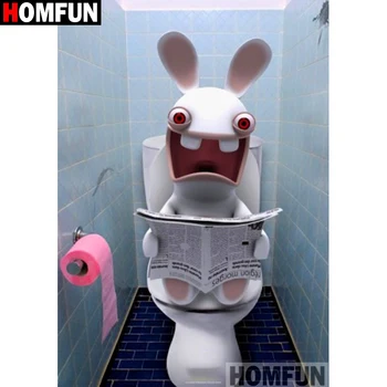 

HOMFUN Full Square/Round Drill 5D DIY Diamond Painting "Cartoon rabbit" 3D Diamond Embroidery Cross Stitch Home Decor A19214