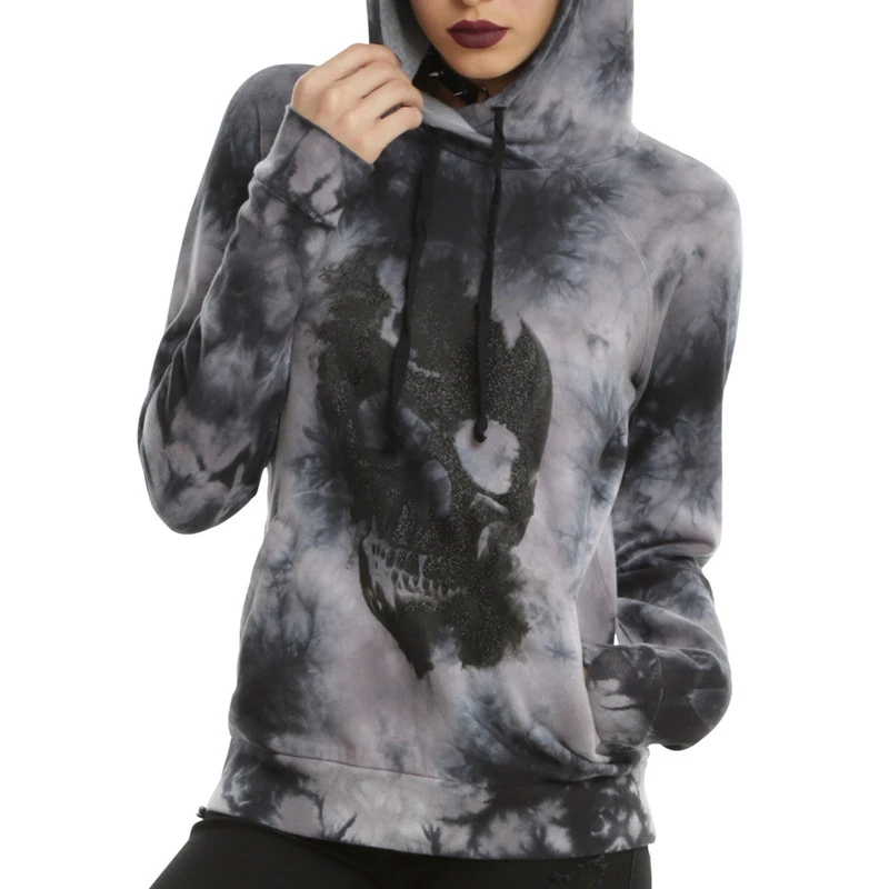 tie dye skull hoodie