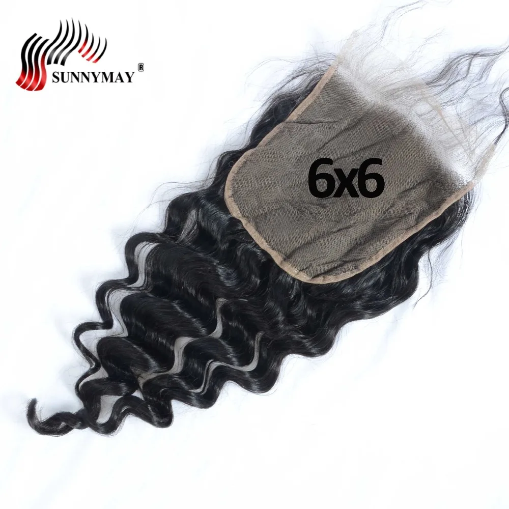 

Sunnymay Lace Closure 6x6 Loose Wave Brazilian Remy Hair Pre Plucked Lace Closure With Baby Hair 6 by 6 For Black Women