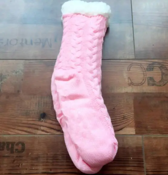 Sunny everest/женские носки-тапочки; шерстяные теплые носки для дома; Простая жизнь; нескользящая подошва; мягкая обувь для йоги; свободный размер 35-42 - Цвет: Розовый