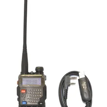 Черный Baofeng uv-5re+ plus VHF/UHF Dual Band Радио+ Кабель Программа+ CD+ Бесплатный Динамик+ Телеком частей