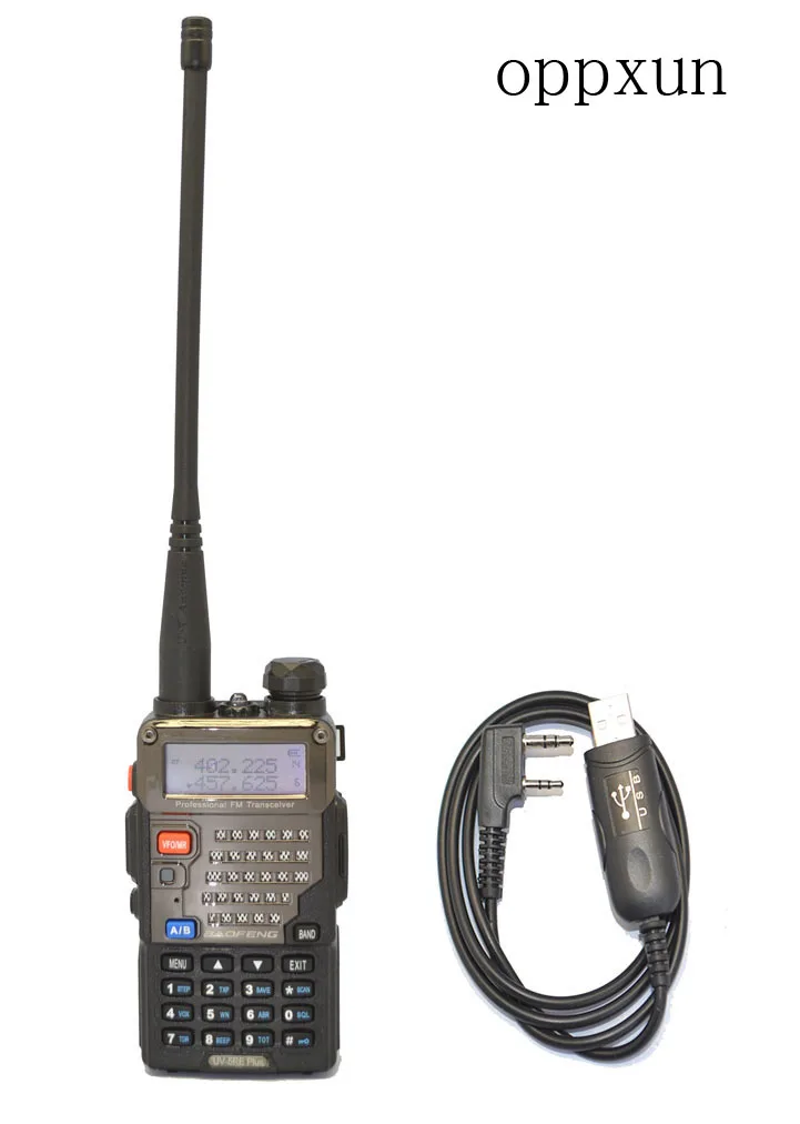 Новый черный Baofeng uv-5re + plus VHF/UHF Dual Band Радио + Кабель Программа + CD + Бесплатный Динамик + Бесплатная доставка Телеком частей