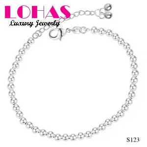 Free Shipping Wholesale LOHAS Elegant Bracelet Smooth Ball Silver Plated best gift for birthday party YS123 | Украшения и