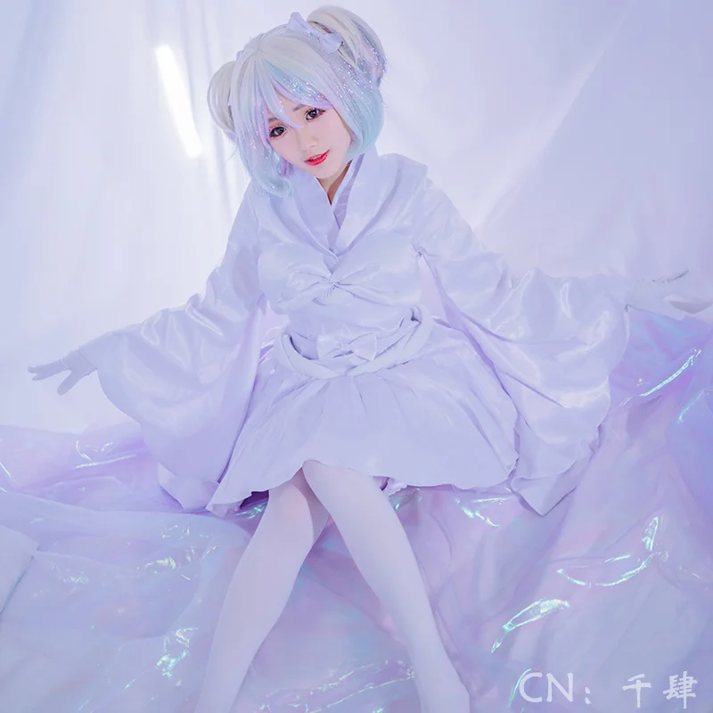Белая ночная сорочка Houseki no Kuni со стразами блестящий костюм для косплея полный