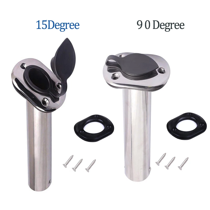 

2x19" Flush Mount Fishing Rod Holder Rests with Plastic Liner For Marine Boat RV Camper Fish Rack Holders 30 Degree / 90 Degree
