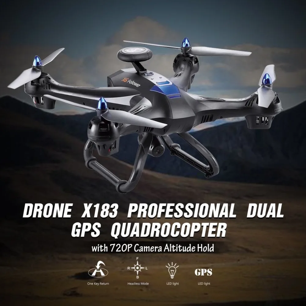 

RC Drone with 720P Camera Remote Control Quadrocopter 2.4G RC Drone Quadrocopter HD GPS 5 Inch LCD 2000mAh 3D rollover 4Channels