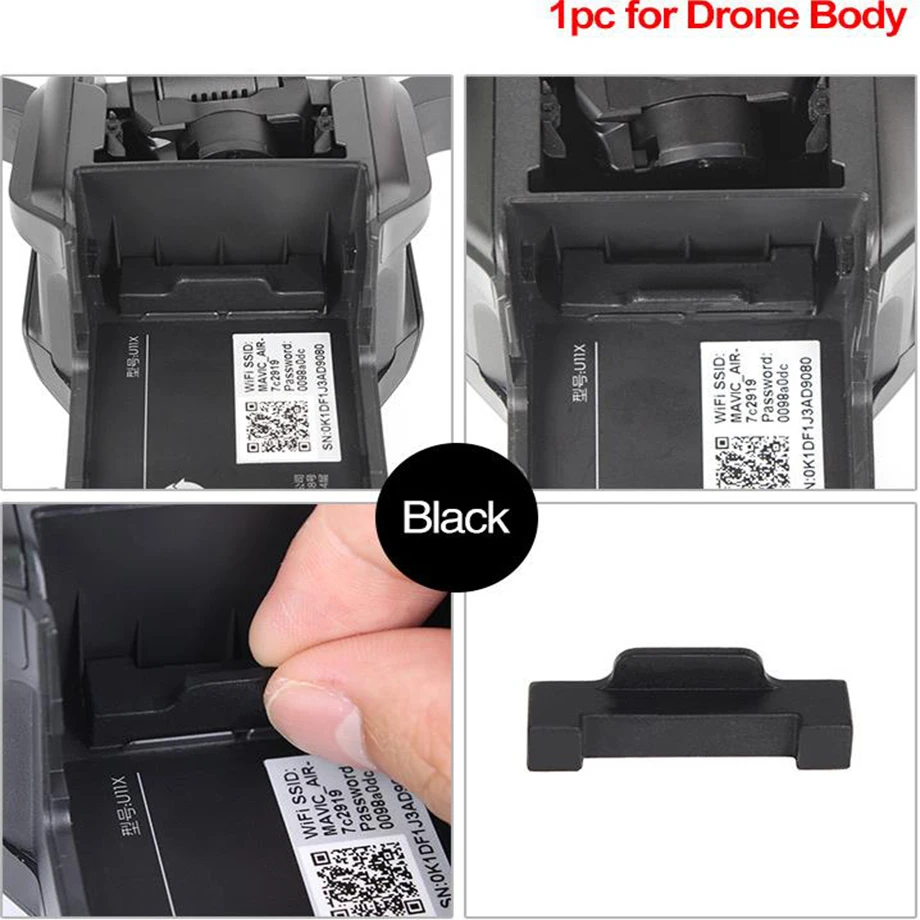 1Pc Drone Body Port Protector Silicone Cover Dustproof Plug for DJI MAVIC AIR Black Gray-2