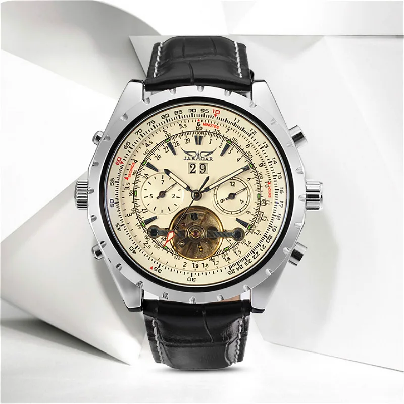 

Forsining Automatic Self-wind Dress Men Watch with Analog Display White Color Dial Mechanical Wristwatches
