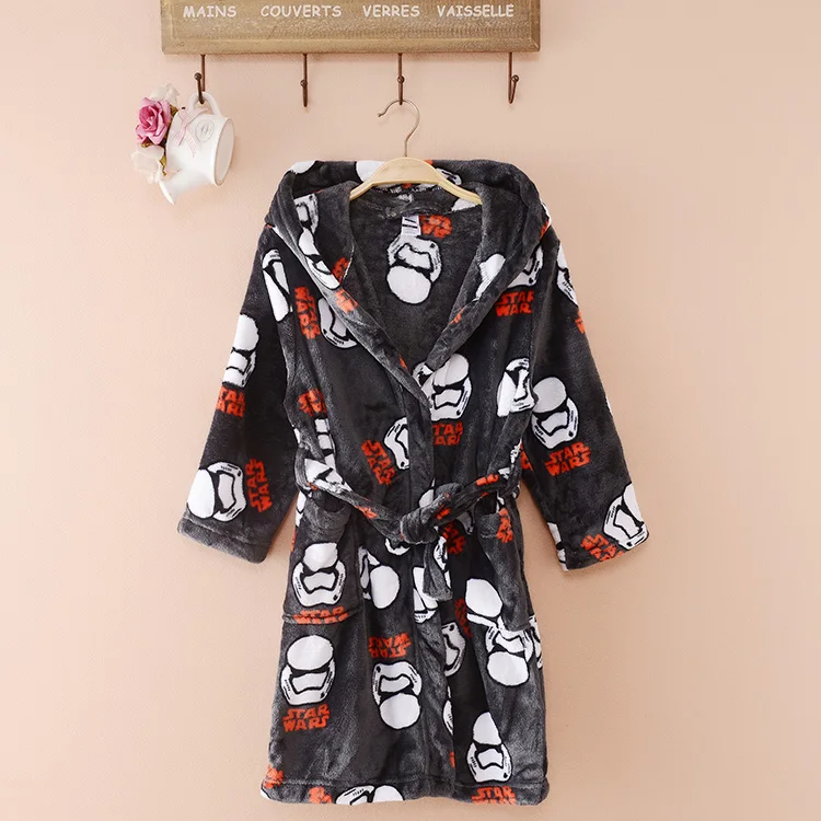 Star War Boys Bathrobe Darth Vader Anakin Skywalker Coral Fleece Kids Pajamas Autumn Winter Warm Children Sleepwear Bath robes